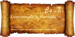Cservenyák Kurszán névjegykártya